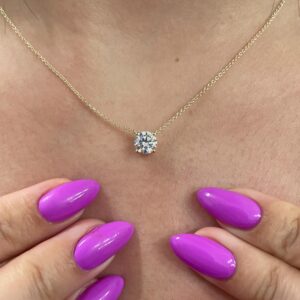 Elegant Solitaire Diamond on Gold Chain